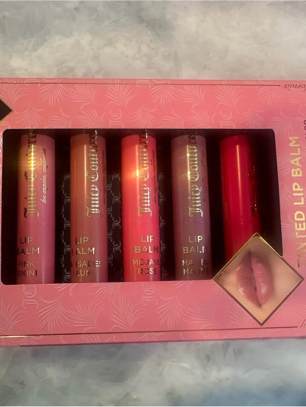 Juicy Couture Pink 3-Piece Lip Set – Gloss, Tint & Balm Trio